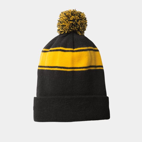 Stripe Pom Pom Beanie Thumbnail
