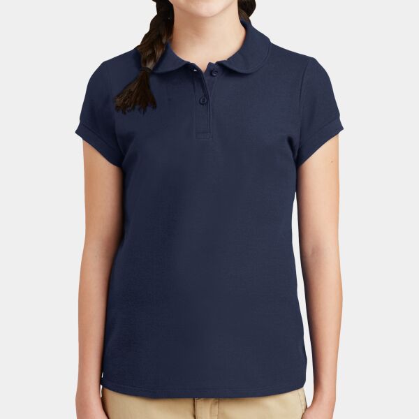 Girls Silk Touch Peter Pan Collar Polo Thumbnail